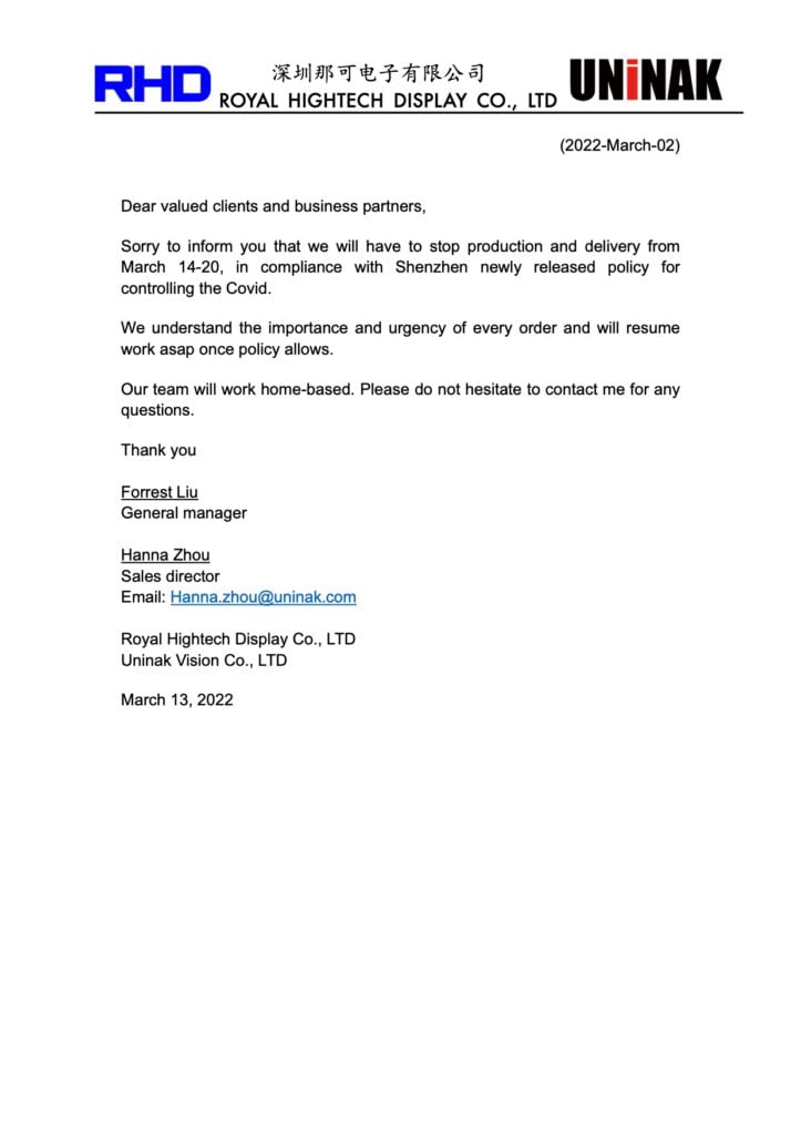 Notification March 13 - News - 1