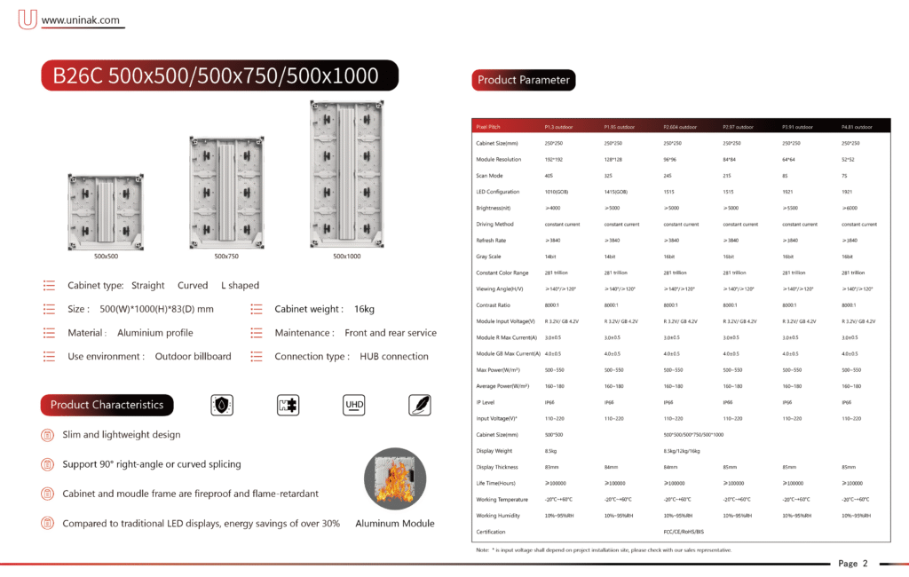 B26C 500x500/500x750/500x1000 1 - - 1